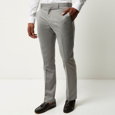 Grey slim suit trousers